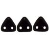 Czech Glass 6mm 2-Hole CzechMate Triangle Beads:Opaque Jet [10g]