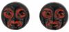 Czech Glass 9mm Moon Face Beads:Opaque Jet Red Inlay [25]