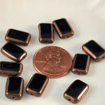 Rectangle Bead:8x12mm Jet/Bronze [10]