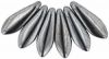 Czech Glass 5x16mm Dagger Beads:Hematite [50]