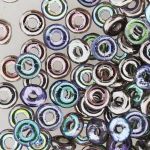 O Beads 3.8x1mm:Graphite, Rainbow [8g]