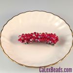Barrettes:Tiny Bubbles, AB Siam Ruby 2" [ea]