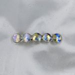 Barrettes:Cabochon, AB Crystal Chess Board 2 3/4" [ea]