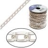 Aluminum Chain:6x3.6mm Matte Silver [per ft]