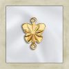 Findings Connectors:12.5mm Butterfly Stations, Gold Plated [10]
