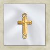 Findings Connectors:13.5mm Cross Stations, Gold Plated [10]