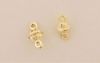 Findings Connectors:11x5mm Ridged Rounds, Bright Gold Plated [10]