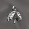Sterling Silver Bead Cap 10mm Leaves w/Peg [2]