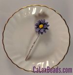 Hair Pin:2.5" w/Purple Daisy
