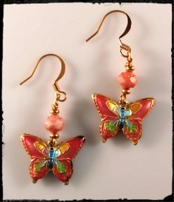 Earrings:Pink Butterfly [ea]