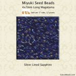 Long Magatama Beads 4x7mm Sapphire, S/L