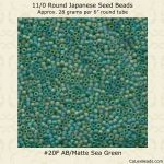 Matsuno 11/0:0020F Sea Green , AB/Matte [28g]