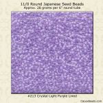 Matsuno 11/0:0213 Crystal, Lined Light Purple [28g]