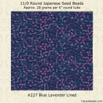 Matsuno 11/0:0227 Blue, Lined Lavender [28g]