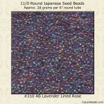 Matsuno 11/0:0310 AB Lavender, Lined Rose [28g]
