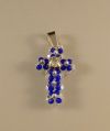 Pendant:Crystal & Cobalt Beaded Cross
