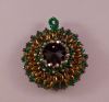 Pendant:Rivoli Starburst in Emerald/Gold