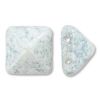 Pyramid 2-Hole 12mm:White w/Blue Terra Cotta [12]