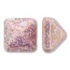 Pyramid 2-Hole 12mm:White w/Purple Terra Cotta [12]