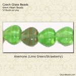Heart Beads 6mm:Anemone [50]