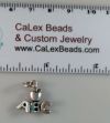 .925 Sterling Silver Charm:3D Apple w/ABC [ea]