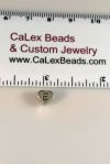 .925 Sterling Silver Heart Bead:Letter E [ea]