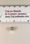 .925 Sterling Silver Heart Bead:Letter Q [ea]