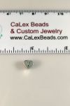 .925 Sterling Silver Heart Bead:Letter V [ea]