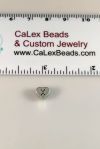 .925 Sterling Silver Heart Bead:Letter X [ea]