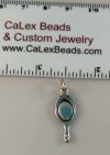 .925 Sterling Silver Charm:Ladies Hand Mirror [ea]