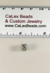 .925 Sterling Silver Block Bead:Letter X [ea]