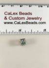 .925 Sterling Silver Block Bead:Letter Z [ea]