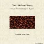 Toho 8/0 #0046L Terra Cotta Opq [25g]