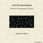 Toho 8/0 #0049 Jet Opq [25g]