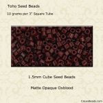 Cube Beads:1.5mm Oxblood, Matte Opaque [10g]