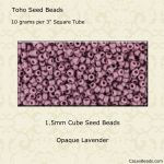 Cube Beads:1.5mm Lavender, Opaque