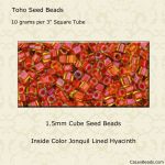 Cube Beads:1.5mm Jonquil Lined Hyacinth [10g]