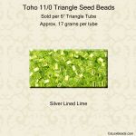 Toho Triangle 11/0:Lime, Silver Lined [17g]