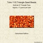 Toho Triangle 11/0:Saffron, Galvanized [17g]
